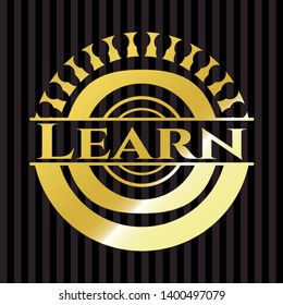 Learn gold emblem. Vector Illustration. Detailed.