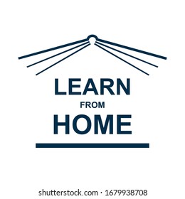 Learn from home during covid-19 epidemic, conceptual icon white background