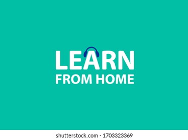 Learn from home logo and icon. Social distancing logo to use for from home activities. Learn icon. Social distancing icon.