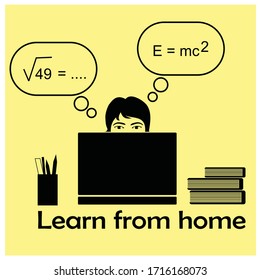 learn from home vector illustration
