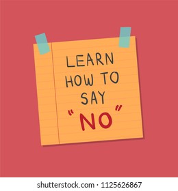 Learn how to say no illustration 