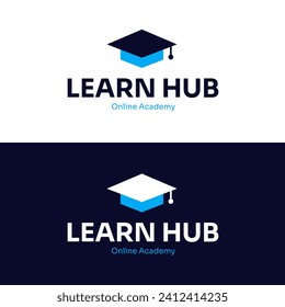 Learn Hub Online Academy, logo vector template