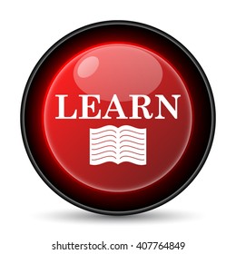 Learn icon. Internet button on white background. EPS10 vector