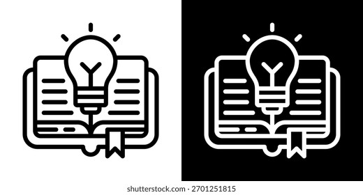 Learn Icon Of Line Black And White Style Vector Illustration
