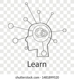 Learn icon on transparency background. Vector illustration.
