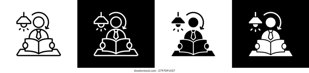 Learn Icon In Outline And Glyph Styles With Black And White Variations
