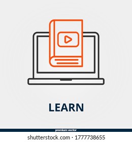 learn icon, premium bicolor learn icon.