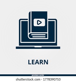 learn icon, premium filled learn icon.