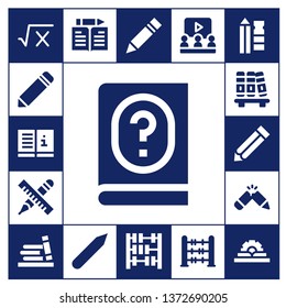 learn icon set. 17 filled learn icons.   