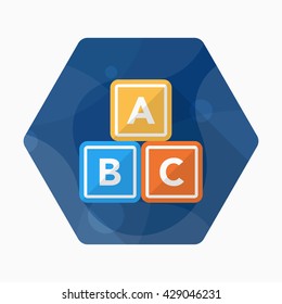 Learn icon , Vector flat long shadow design. In education concept.