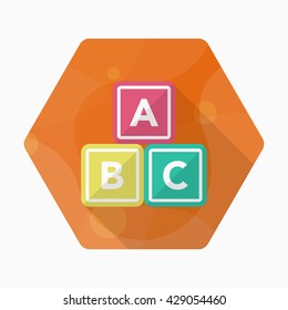 Learn icon , Vector flat long shadow design. In education concept.