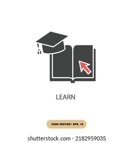 learn icons  symbol vector elements for infographic web