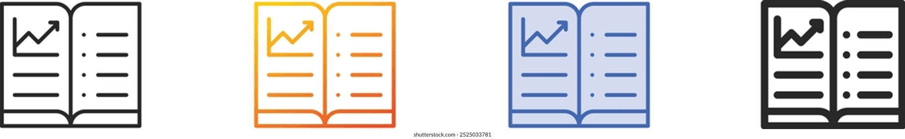 learn icon.Thin Linear, Gradient, Blue Stroke and bold Style Design Isolated On White Background
