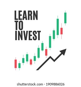 Learn To Invest, Stock Market Vector, Investment Broker, Investing Stocks, Stock Guide, Stock Education, Wall Street Graphic, Stock Brokerage, Forex Trading, Crypto Currency Vector Illustration