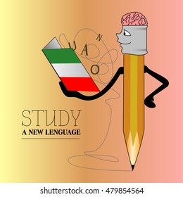 Learn italian graphic design, Vector illustration