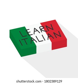 aprender el concepto de idioma italiano - ilustración vectorial