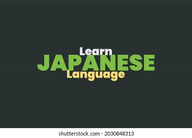 Aprender diseño de tipografía vectorial en japonés. Concepto educativo 