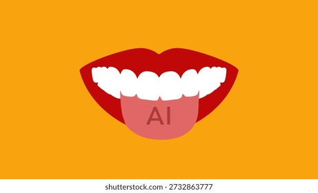 Learn a language with AI, flat color illustration