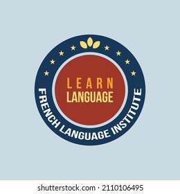 Learn Language. French Language Institute logo design. Logo design for language school, Institutions, Academy,  and related foreign language education centre.