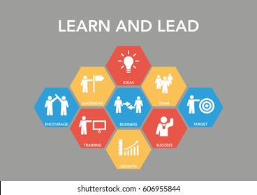 Learn And Lead Icon Concept