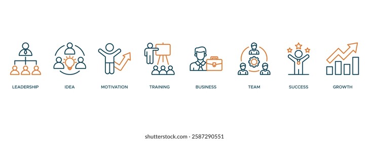 Learn and lead icon. vector illustration. learn, lead, leadership, idea, motivation, training, team, success, infographic, template, presentation, concept, banner icon set