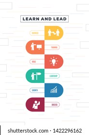 LEARN AND LEAD AND ILLUSTRATION ICON CONCEPT