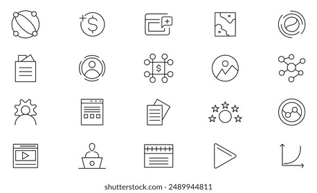 Learn and lead line icon set. Leadership, training, leader, delegation, control, responsibility, knowledge, study, grow, development and exploration outline icons collection. UI thin outline icon set.