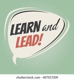 learn and lead retro speech bubble