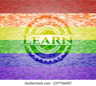 Learn lgbt colors emblem 