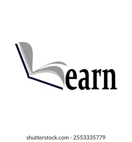 learn logo and book replaces the letter l