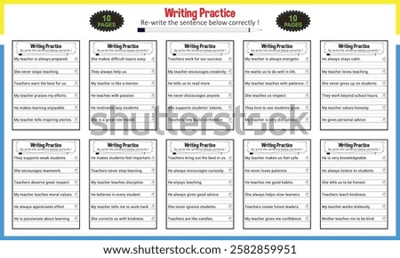 Learn making sentence for children worksheets