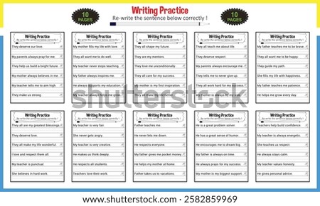 Learn making sentence for children worksheets