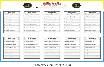 Learn making sentence worksheet for children practice