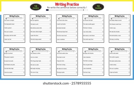 Learn making sentence worksheet for children practice