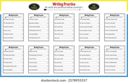 Learn making sentence worksheet for children practice