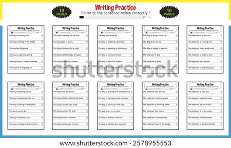 Learn making sentence worksheet for children practice
