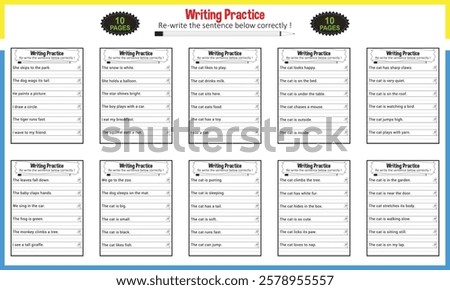 Learn making sentence worksheet for children practice