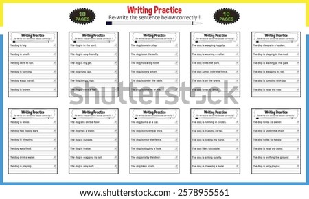 Learn making sentence worksheet for children practice
