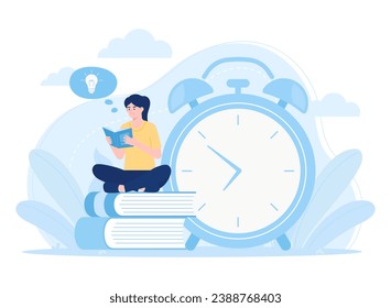 learn to manage time trending concept flat illustration