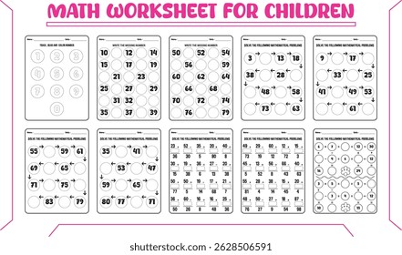 Learn math activity worksheet for children