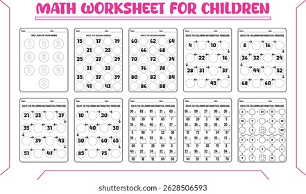 Learn math activity worksheet for children