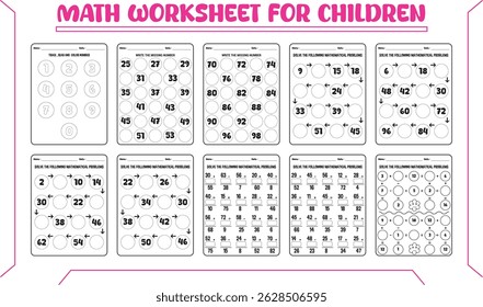 Learn math activity worksheet for children