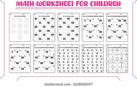 Learn math activity worksheet for children