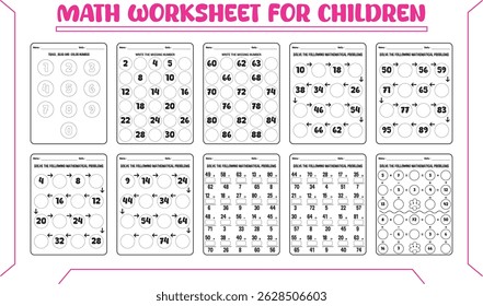 Learn math activity worksheet for children