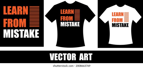 Lernen Sie aus Fehler Typografie T-Shirt Design schwarz-gelb Farbe ..eps