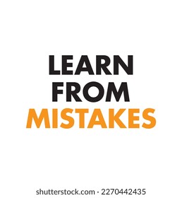 learn from mistakes text on white background.