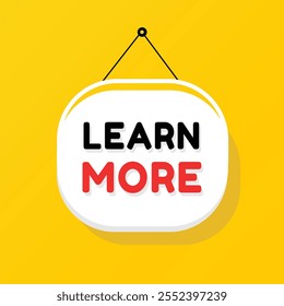 Saiba mais banner, poster elemento ícone moderno em fundo branco. sinal de vetor, design isolado para anúncio.