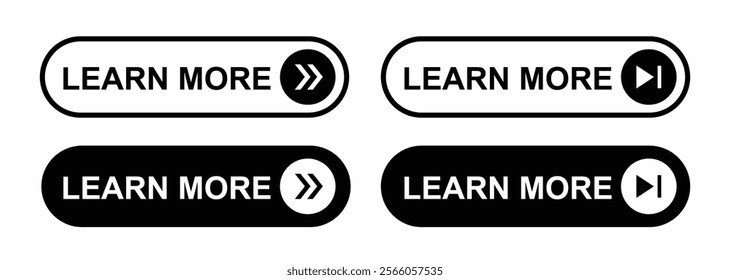 Learn more button icon, vector illustration