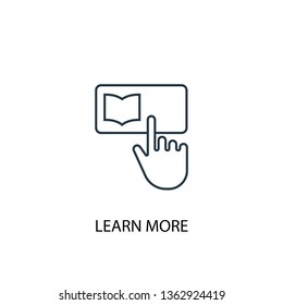 learn more concept line icon. Simple element illustration. learn more concept outline symbol design. Can be used for web and mobile UI/UX