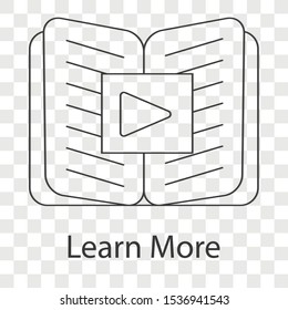 Learn more icon concept on transparency background. creative idea design use for your project. Line vector illustration for presentation, brochure, mobile app or web page. 